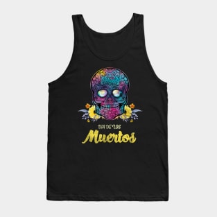 Dia De Los Muertos Floral Sugar Skull Tank Top